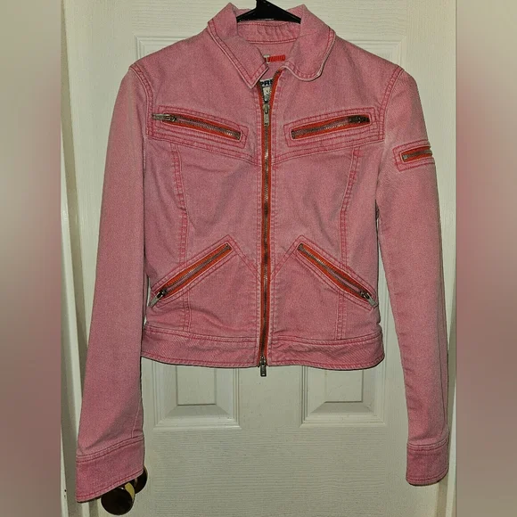 Express Vintage 1990s Denim Moto Jacket - Picture 2 of 6